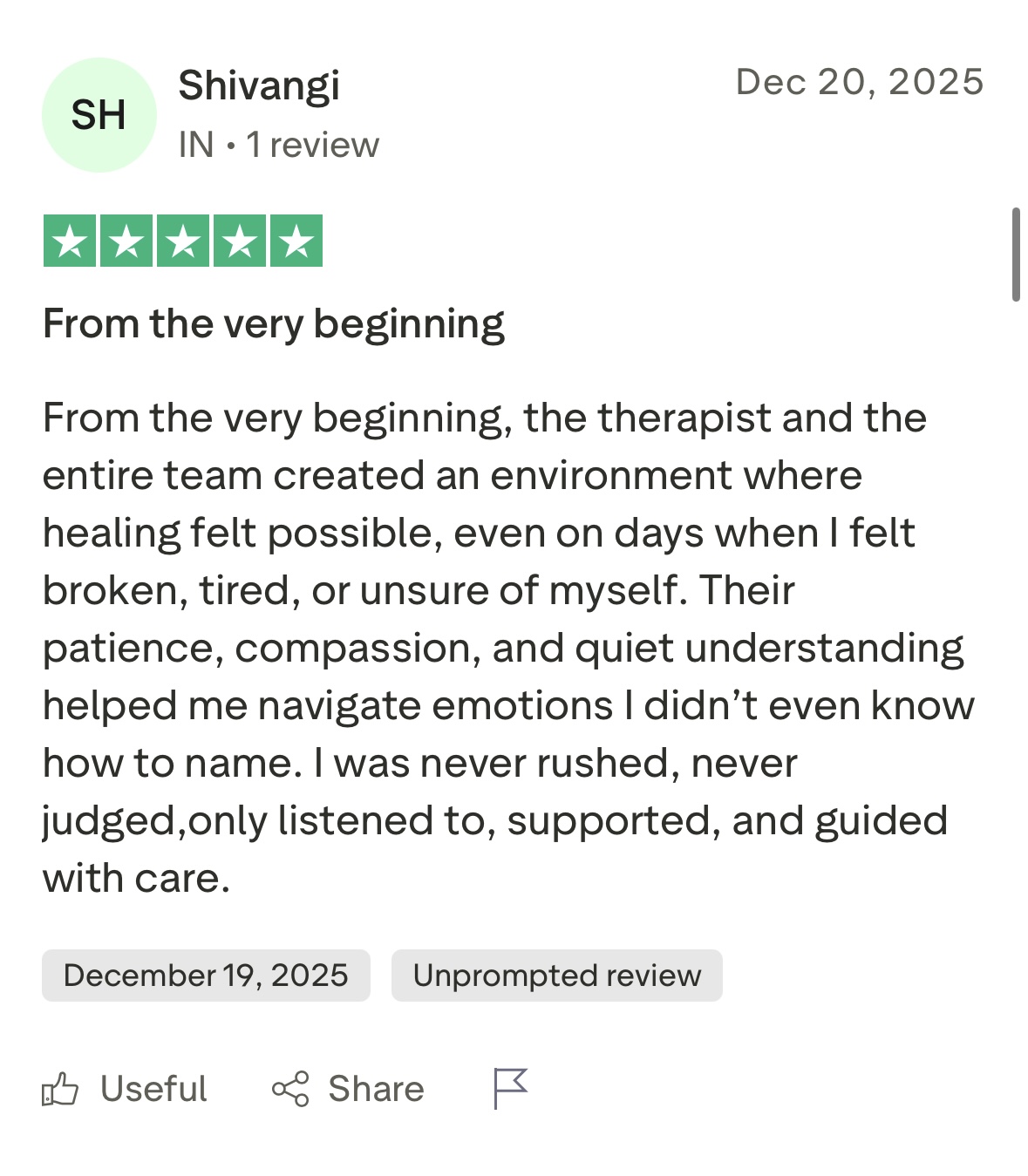 Trustpilot 5-star review 1